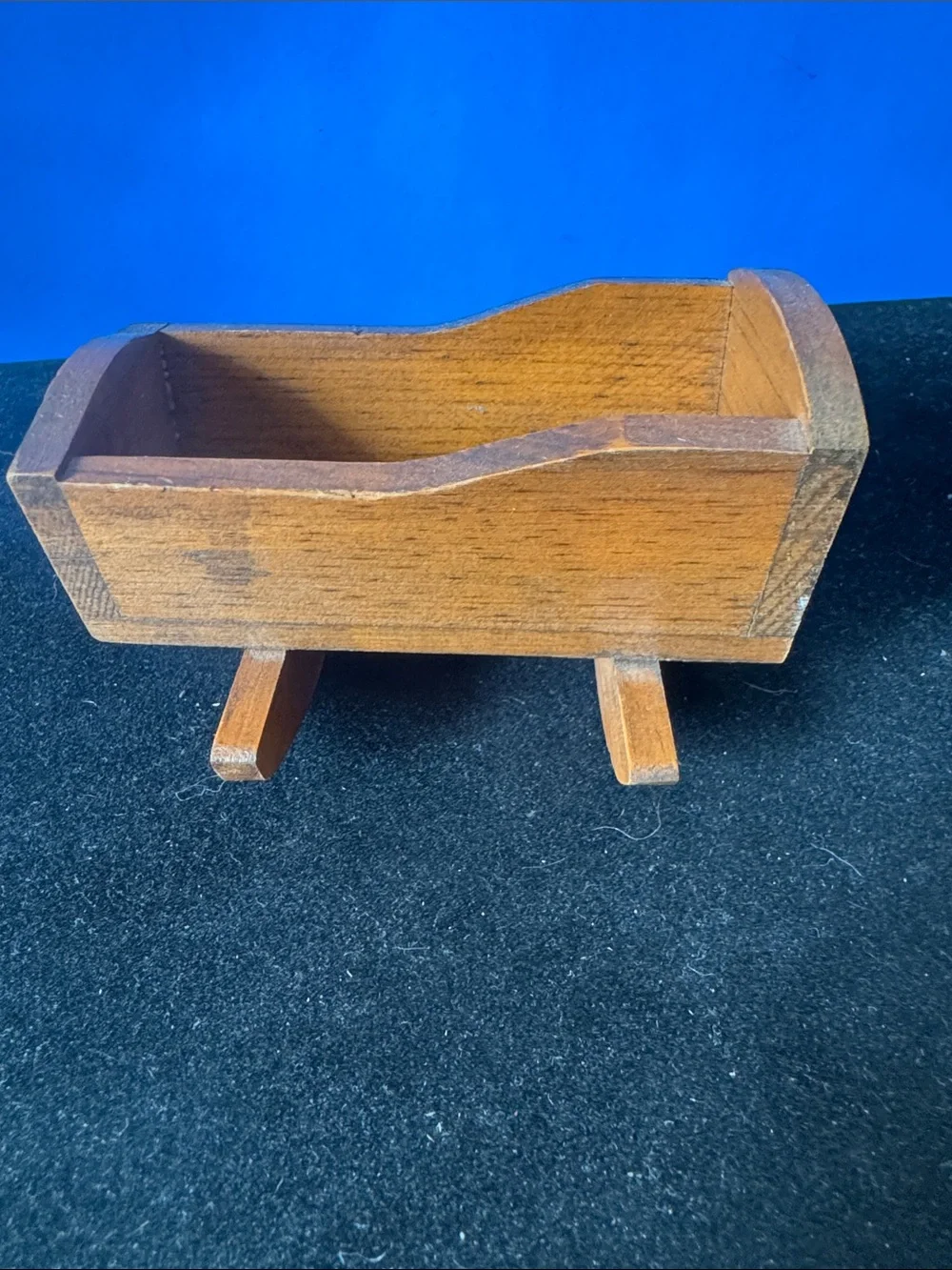 Vintage Classic Doll House Wooden Mini Cradle - Brown